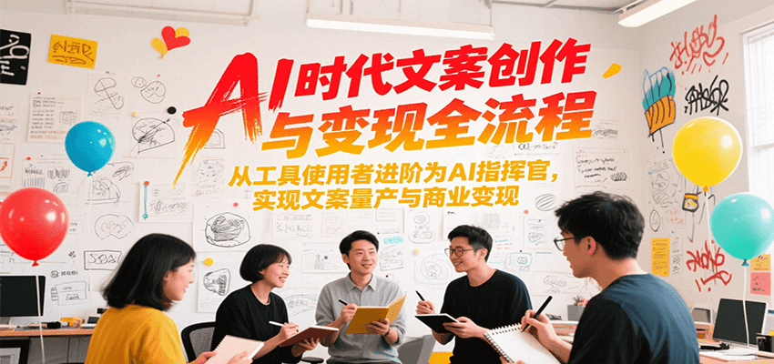 AI时代文案创作与变现全流程,从工具使用者进阶为AI指挥官,实现文案量产与商业变现创客联盟总站-闲云创业网-老韩轻创网-中创网-福缘网-冒泡网-资源之家-魔方项目库创客联盟总站