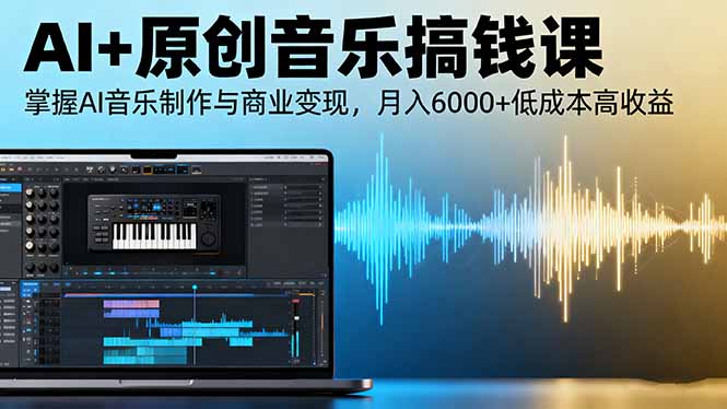 AI+原创音乐搞钱课：掌握AI音乐制作与商业变现，月入6000+低成本高收益创客联盟总站-闲云创业网-老韩轻创网-中创网-福缘网-冒泡网-资源之家-魔方项目库创客联盟总站