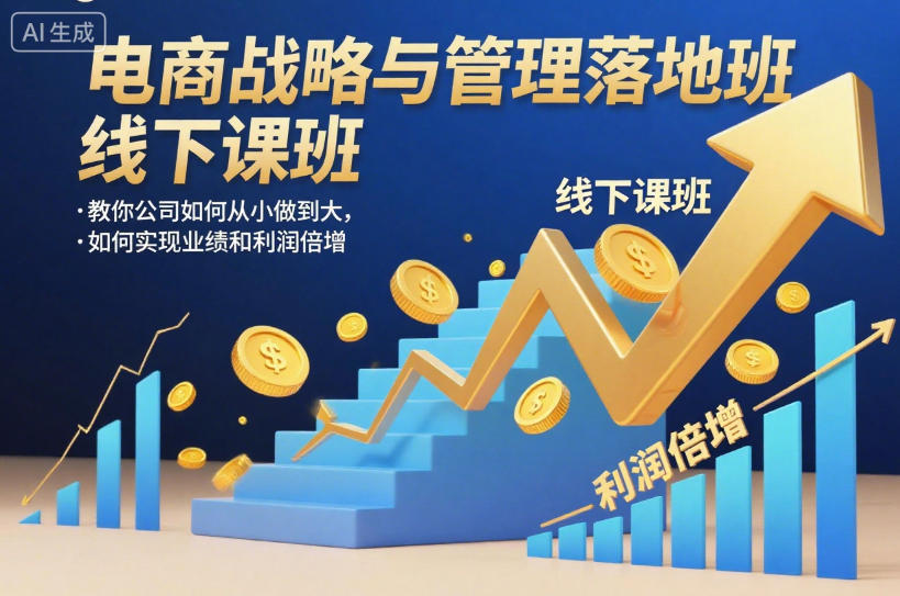 电商战略与管理落地班线下课,教你公司如何从小做到大,如何实现业绩和利润倍增【录音】创客联盟总站-闲云创业网-老韩轻创网-中创网-福缘网-冒泡网-资源之家-魔方项目库创客联盟总站