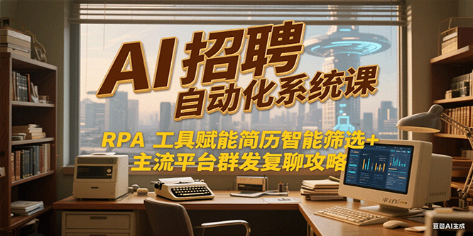 AI招聘自动化系统课,RPA工具赋能简历智能筛选+主流平台群发复聊全攻略创客联盟总站-闲云创业网-老韩轻创网-中创网-福缘网-冒泡网-资源之家-魔方项目库创客联盟总站