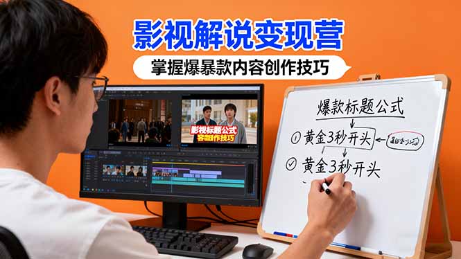 影视解说变现营：通过30+实战案例爆款内容创作技巧，掌握影视解说盈利密码创客联盟总站-闲云创业网-老韩轻创网-中创网-福缘网-冒泡网-资源之家-魔方项目库创客联盟总站