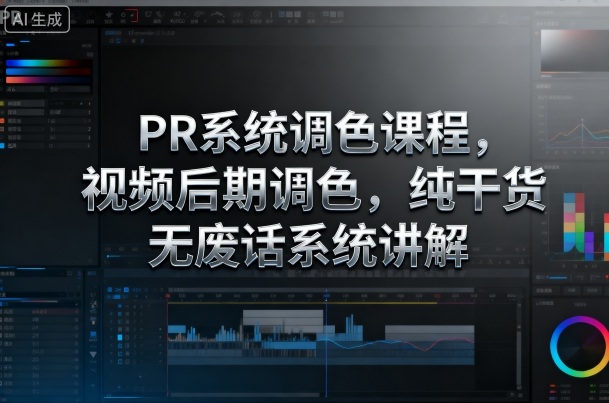 PR系统调色课程,视频后期调色,纯干货无废话系统讲解创客联盟总站-闲云创业网-老韩轻创网-中创网-福缘网-冒泡网-资源之家-魔方项目库创客联盟总站