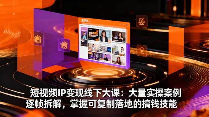 短视频IP变现线下大课：大量实操案例逐帧拆解，掌握可复制落地的搞钱技能创客联盟总站-闲云创业网-老韩轻创网-中创网-福缘网-冒泡网-资源之家-魔方项目库创客联盟总站