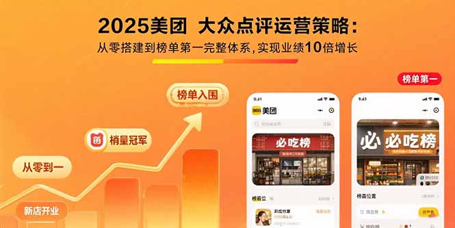 2025美团 大众点评运营策略:从零搭建到榜单第一完整体系,实现业绩10倍增长创客联盟总站-闲云创业网-老韩轻创网-中创网-福缘网-冒泡网-资源之家-魔方项目库创客联盟总站