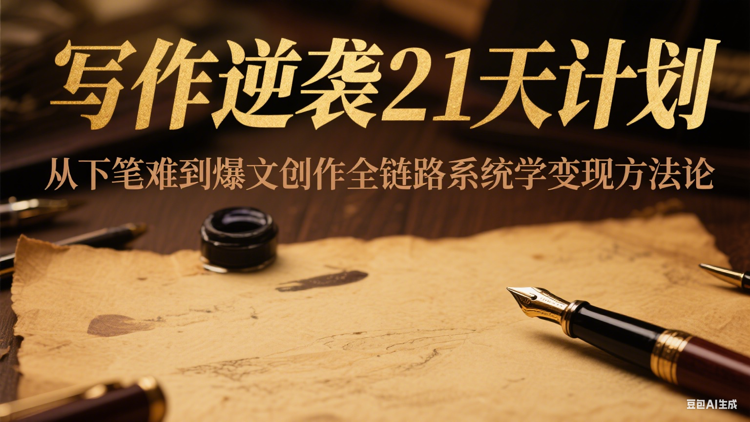 写作逆袭21天计划:从下笔难到爆文创作全链路系统学变现方法论创客联盟总站-闲云创业网-老韩轻创网-中创网-福缘网-冒泡网-资源之家-魔方项目库创客联盟总站