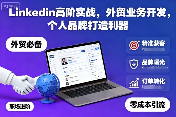 Linkedin高阶实战,外贸业务开发,个人品牌打造利器创客联盟总站-闲云创业网-老韩轻创网-中创网-福缘网-冒泡网-资源之家-魔方项目库创客联盟总站