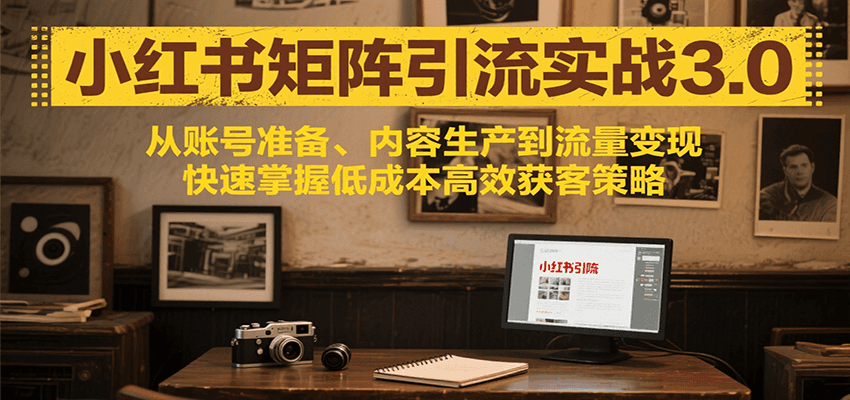 小红书矩阵引流3.0,从账号准备、内容生产到流量变现,快速掌握低成本高效获客策略创客联盟总站-闲云创业网-老韩轻创网-中创网-福缘网-冒泡网-资源之家-魔方项目库创客联盟总站