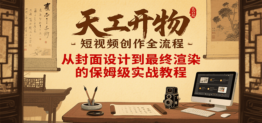 天工开物短视频创作全流程，从封面设计到最终渲染的保姆级实战教程创客联盟总站-闲云创业网-老韩轻创网-中创网-福缘网-冒泡网-资源之家-魔方项目库创客联盟总站