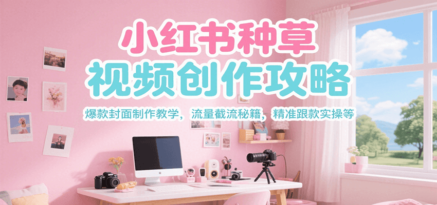 小红书种草视频创作攻略,爆款封面制作教学 ,流量截流秘籍 ,精准跟款实操等创客联盟总站-闲云创业网-老韩轻创网-中创网-福缘网-冒泡网-资源之家-魔方项目库创客联盟总站