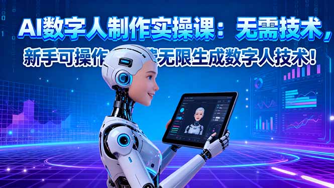 AI数字人制作实操课:无需技术,新手可操作,免费无限生成数字人技术!创客联盟总站-闲云创业网-老韩轻创网-中创网-福缘网-冒泡网-资源之家-魔方项目库创客联盟总站