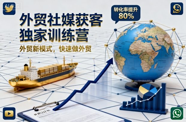 外贸社媒获客独家训练营,外贸新模式,快速做外贸创客联盟总站-闲云创业网-老韩轻创网-中创网-福缘网-冒泡网-资源之家-魔方项目库创客联盟总站