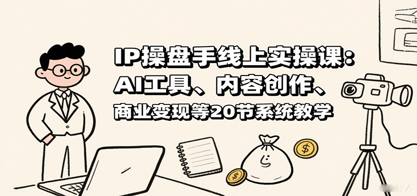 IP操盘手线上实操课:AI工具、内容创作、商业变现等20节系统教学创客联盟总站-闲云创业网-老韩轻创网-中创网-福缘网-冒泡网-资源之家-魔方项目库创客联盟总站