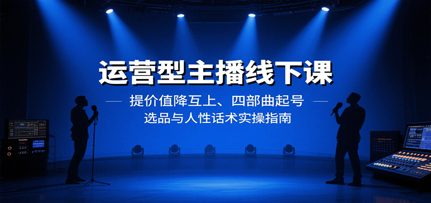 运营型主播线下课：提价值降互上、四部曲起号、选品与人性话术实操指南创客联盟总站-闲云创业网-老韩轻创网-中创网-福缘网-冒泡网-资源之家-魔方项目库创客联盟总站