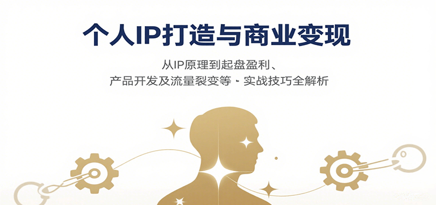 个人IP打造与商业变现,从IP原理到起盘盈利、产品开发及流量裂变等实战技巧全解析创客联盟总站-闲云创业网-老韩轻创网-中创网-福缘网-冒泡网-资源之家-魔方项目库创客联盟总站