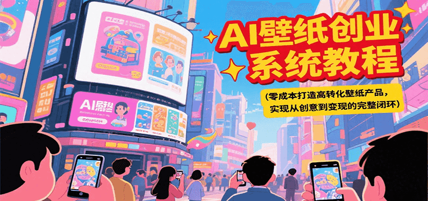 AI壁纸创业系统教程,零成本打造高转化壁纸产品,实现从创意到变现的完整闭环创客联盟总站-闲云创业网-老韩轻创网-中创网-福缘网-冒泡网-资源之家-魔方项目库创客联盟总站