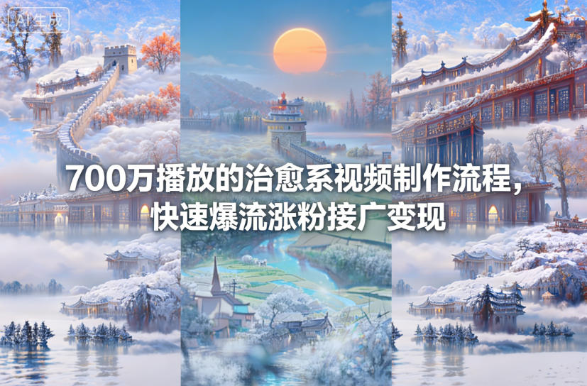 700万播放的治愈系视频制作流程,快速爆流涨粉接广变现创客联盟总站-闲云创业网-老韩轻创网-中创网-福缘网-冒泡网-资源之家-魔方项目库创客联盟总站