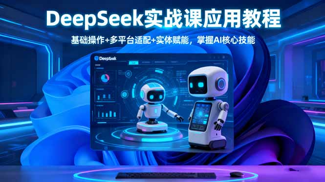 DeepSeek实战课应用教程、基础操作+多平台适配+实体赋能，掌握AI核心技能创客联盟总站-闲云创业网-老韩轻创网-中创网-福缘网-冒泡网-资源之家-魔方项目库创客联盟总站