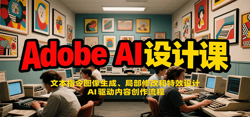 Adobe AI设计课:文本指令图像生成、局部修改和特效设计,AI驱动内容创作流程创客联盟总站-闲云创业网-老韩轻创网-中创网-福缘网-冒泡网-资源之家-魔方项目库创客联盟总站