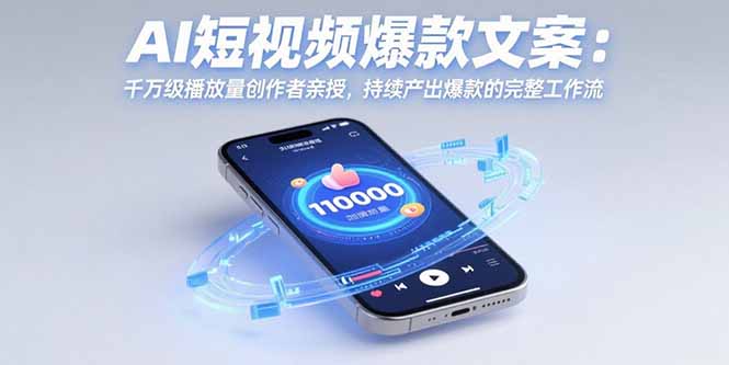 AI短视频爆款文案：千万级播放量创作者亲授，持续产出爆款的完整工作流创客联盟总站-闲云创业网-老韩轻创网-中创网-福缘网-冒泡网-资源之家-魔方项目库创客联盟总站