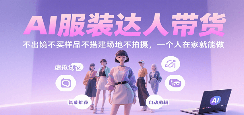 AI服装达人带货，不出镜不买样品不搭建场地不拍摄，一个人在家就能做创客联盟总站-闲云创业网-老韩轻创网-中创网-福缘网-冒泡网-资源之家-魔方项目库创客联盟总站